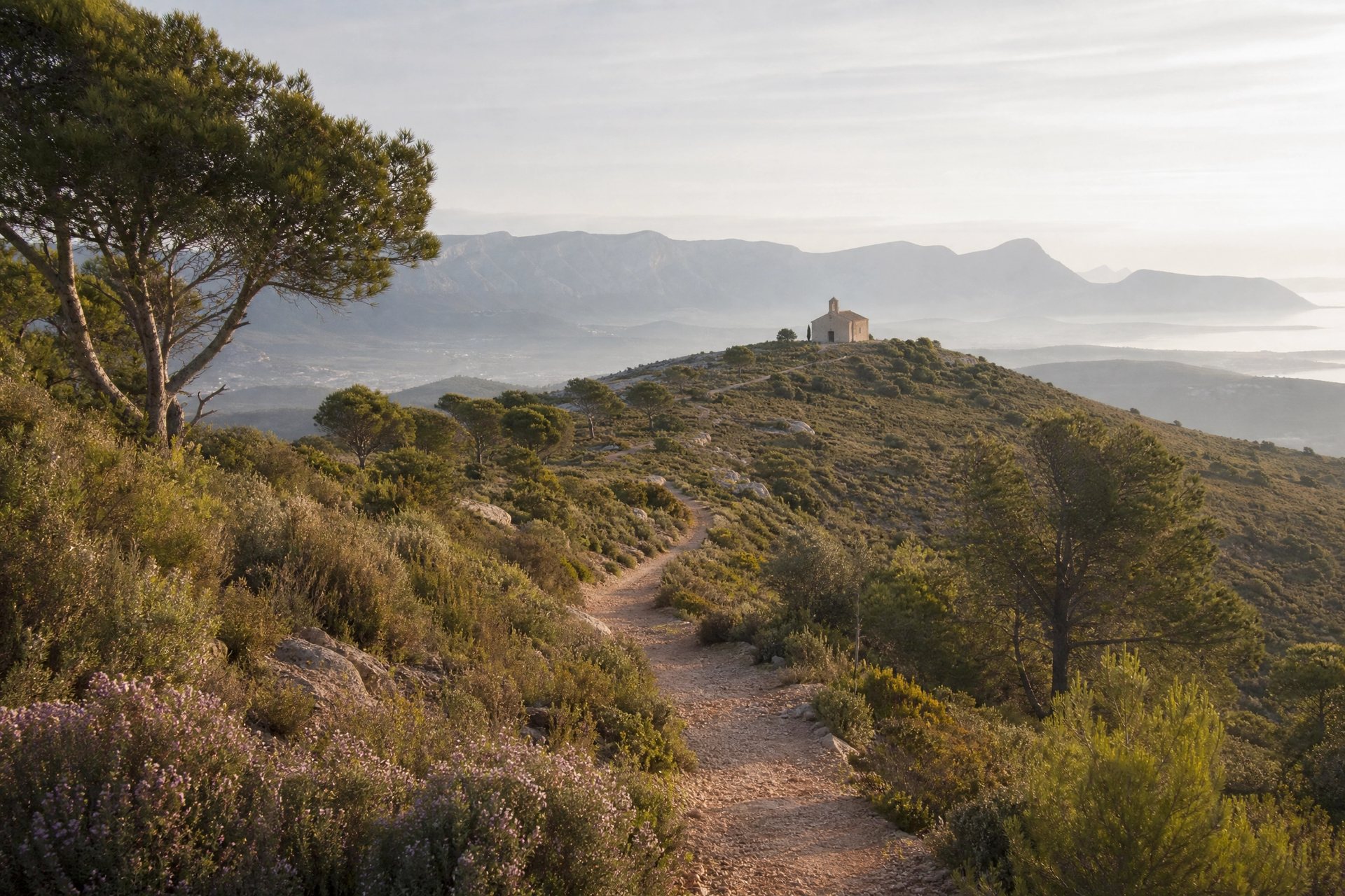 Sendero cultural en un paisaje mediterráneo